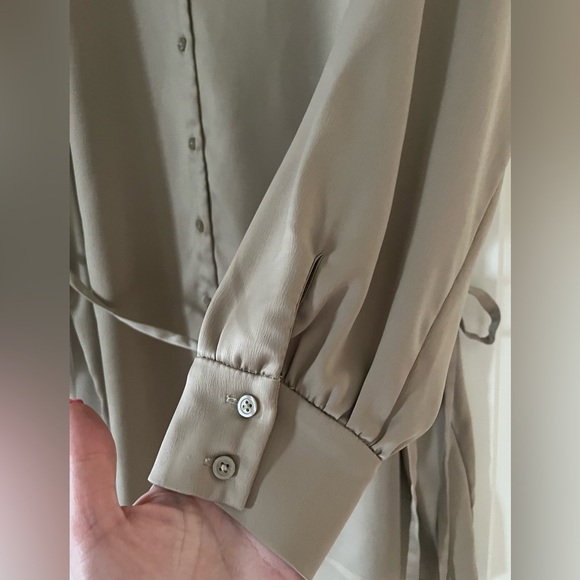 Alfani Rich Champagne Button Down Elegant Blouse with Tie Women’s 2X - Picture 5 of 15